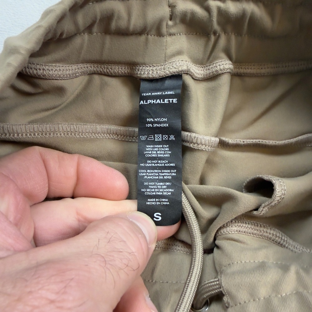 Alphalete Mens Joggers‎ Tan Black Athletic Training Pants Size Small 1393 - Picture 2 of 7